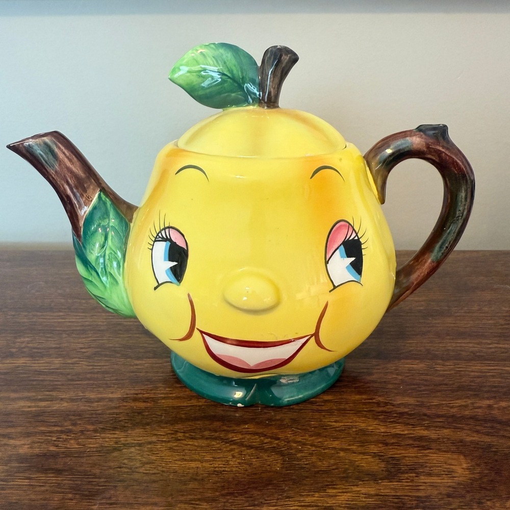 Vintage Py Miayo‎ Anthropomorphic Lemon Head Smiling Teapot Japan